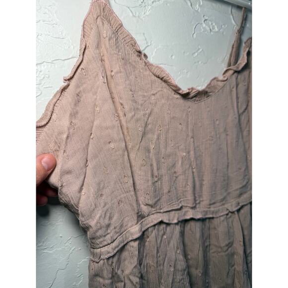 Sim & Sam pink babydoll ruffle tiered mini dress womens large cottagecore boho - Picture 3 of 9